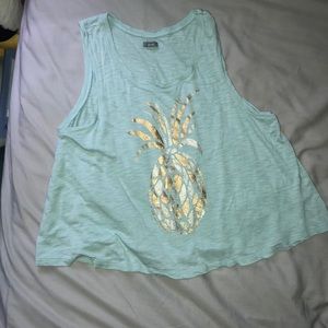 Cropped Aerie Glitter Pineapple Tank